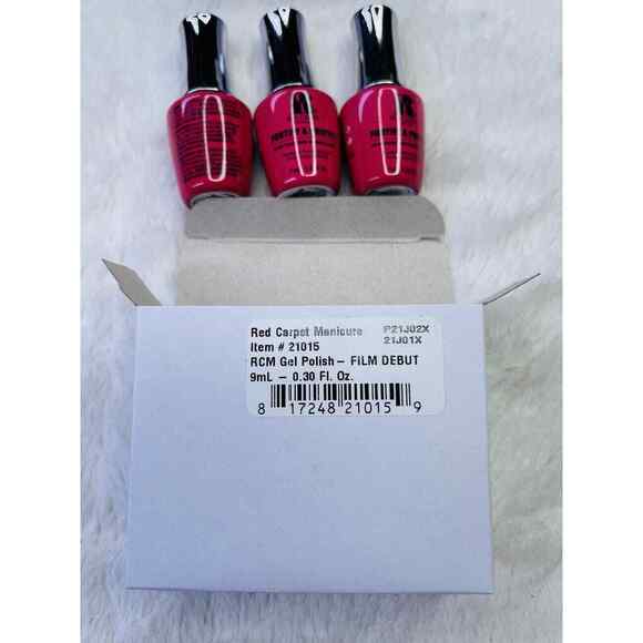 Red Carpet Manicure LED Gel Nail Polish Lacquer Enamel Film Debut Red Carpet 3pk - Picture 3 of 8